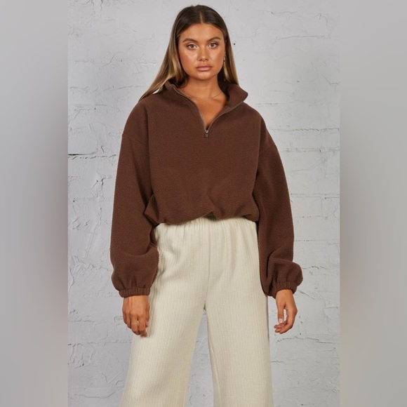 Sundays the Label Large Chocolate Fleece Pullover - Picture 2 of 8